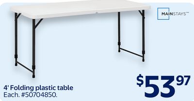 Mainstays 4' Folding plastic table