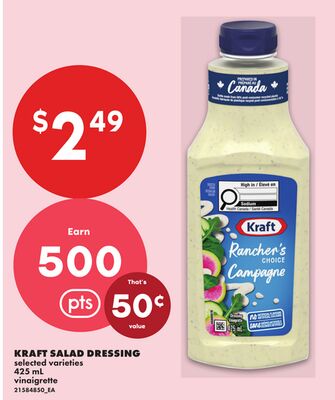 KRAFT SALAD DRESSING, 425 mL