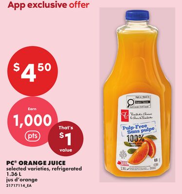 PC® ORANGE JUICE, 1.36 L
