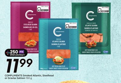 COMPLIMENTS Smoked Atlantic, Steelhead or Gravlax Salmon