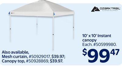 Ozark Trail 10' x 10' instant canopy