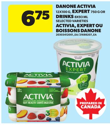DANONE ACTIVIA, 12X100 G, EXPERT, 750 G OR DRINKS, 8X93 ML