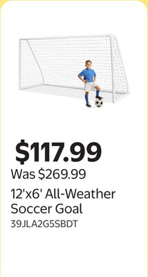 12'x6' All-Weather Soccer Goal