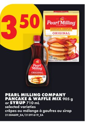 PEARL MILLING COMPANY PANCAKE & WAFFLE MIX, 905 G OR SYRUP, 710 ML