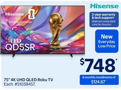 Hisense 75" 4K UHD QLED Roku TV