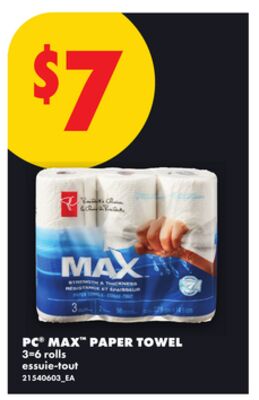 PC® MAX™ PAPER TOWEL, 3-6 ROLLS