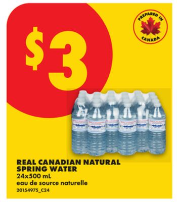 REAL CANADIAN NATURAL SPRING WATER, 24X500 ML