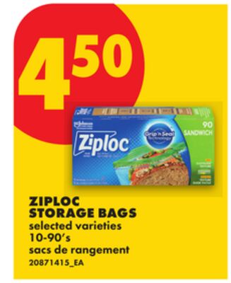 ZIPLOC STORAGE BAGS, 10-90'S