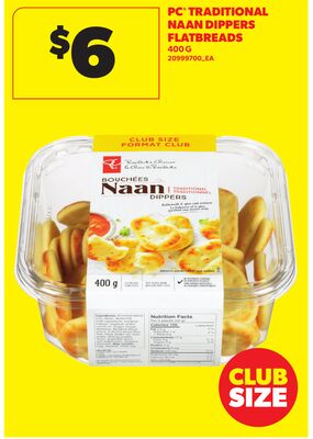 PC® TRADITIONAL NAAN DIPPERS FLATBREADS, 400 G