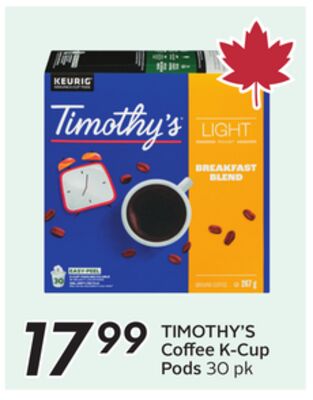 TIMOTHY'S Coffee K-Cup Pod