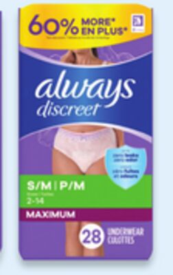 Always Discreet underwear