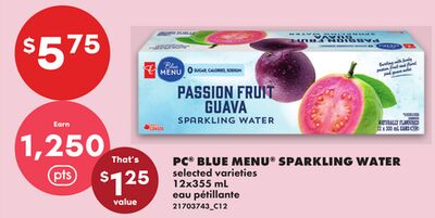 PC® BLUE MENU® SPARKLING WATER, 12x355 ML
