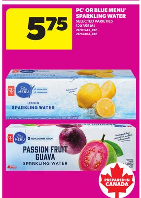 PC® OR BLUE MENU® SPARKLING WATER