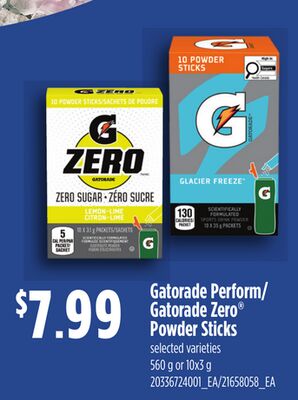 GATORADE PERFORM/ GATORADE ZERO® POWDER STICKS, 560 G OR 10X3 G