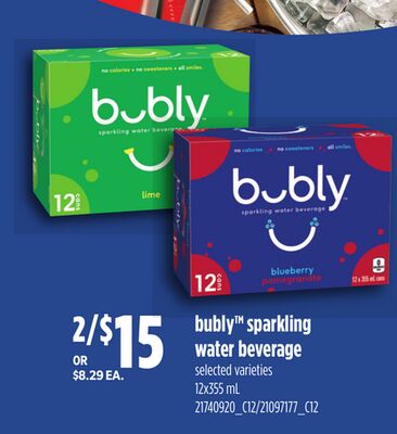 BUBLY™ SPARKLING WATER BEVERAGE, 12X355 ML