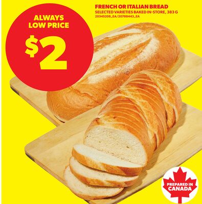 FRENCH OR ITALIAN BREAD, 383 G