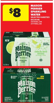 MAISON PERRIER SPARKLING WATER, 8X330 ML