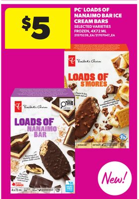 PC® LOADS OF NANAIMO BAR ICE CREAM BARS, 4X72 ML
