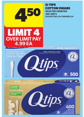 Q-TIPS COTTON SWABS, 300-500'S