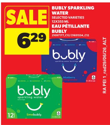 BUBLY SPARKLING WATER, 12X355 ML