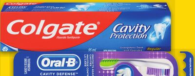 COLGATE OR CREST TOOTHPASTE, 50-100 ML OR MANUAL TOOTHBRUSH