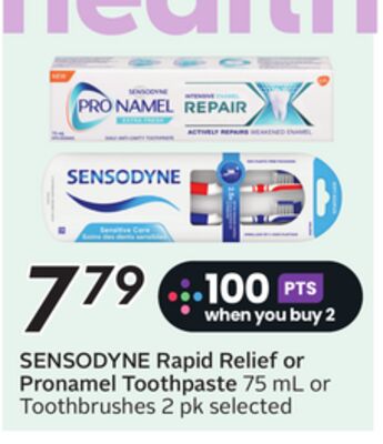 Rapid Relief or Pronamel Toothpaste