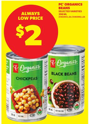 PC® ORGANICS BEANS, 398 ML