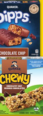 QUAKER DIPPS OR CHEWY GRANOLA BARS, 120-156 G