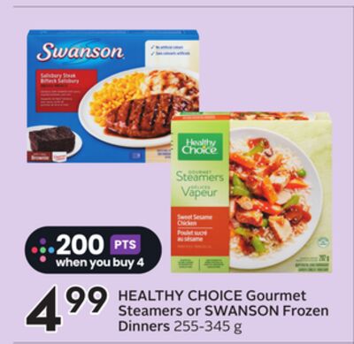 Gourmet Steamers or SWANSON Frozen Dinners