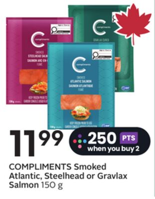 COMPLIMENTS Smoked Atlantic, Steelhead or Gravlax Salmon