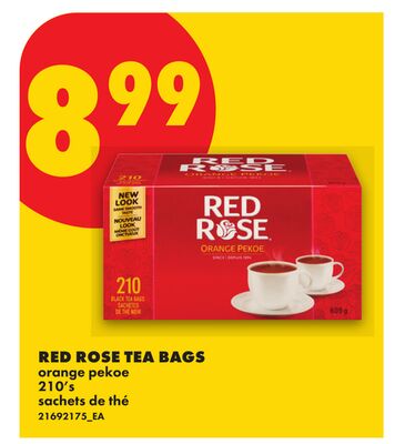 RED ROSE TEA BAGS, 210's