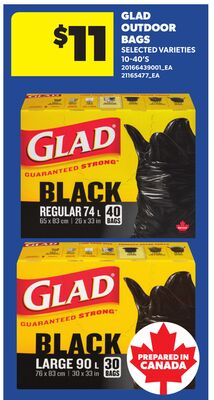 GLAD OUTDOOR BAGS, 10-40'S