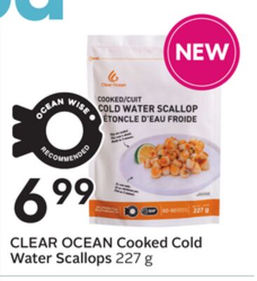 CLEAR OCEAN Cooked Cold Water Scallops