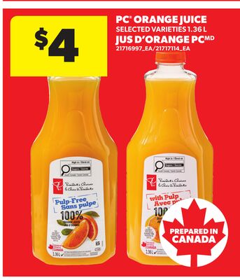 PC® ORANGE JUICE, 1.36 L