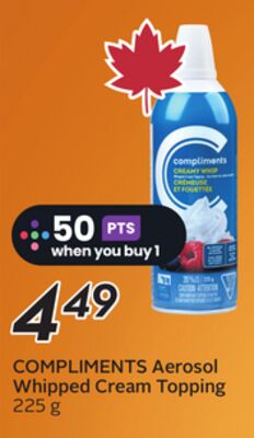 COMPLIMENTS Aerosol Whipped Cream Topping