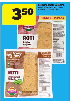 CRISPY ROTI WRAPS, 750 G
