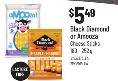 BLACK DIAMOND OR AMOOZA CHEESE STICKS, 189 - 252 g