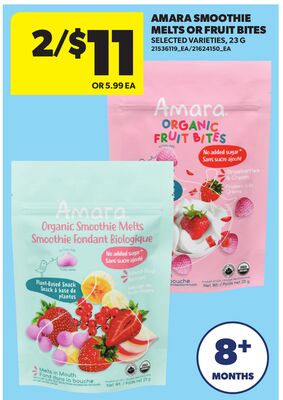 AMARA SMOOTHIE MELTS OR FRUIT BITES, 23 G
