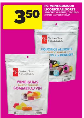 PC® WINE GUMS OR LICORICE ALLSORTS, 175/200 G