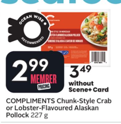 COMPLIMENTS Chunk-Style Crab or Lobster.Flavoured Alaskan Pollock