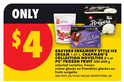 BREYERS CREAMERY STYLE ICE CREAM, 1.41 L, CHAPMAN'S COLLECTION NOVELTIES, 8'S OR PC® FROZEN FRUIT, 300-600 G