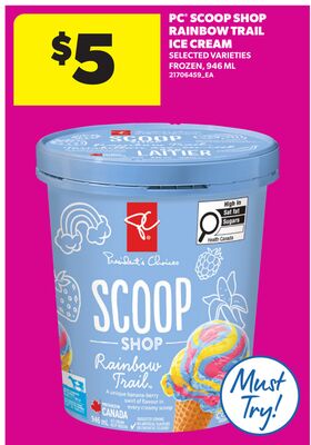 PC SCOOP SHOP RAINBOW TRAIL ICE CREAM, 946 ML