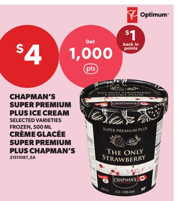 CHAPMAN'S SUPER PREMIUM PLUS ICE CREAM, 500 ML