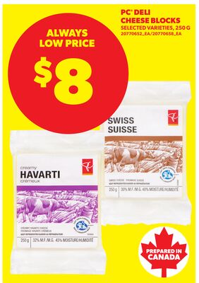 PC DELI CHEESE BLOCKS, 250 G