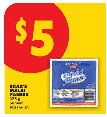 BRAR'S MALAI PANEER, 375 G