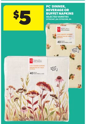 PC® DINNER, BEVERAGE OR BUFFET NAPKINS