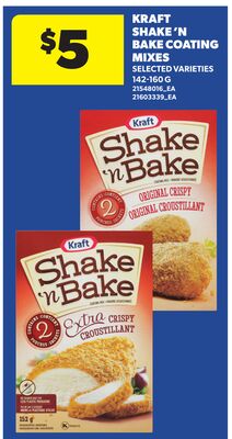 KRAFT SHAKE 'N BAKE COATING MIXES, 142-160 G