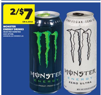 MONSTER ENERGY DRINKS, 444-473 ML