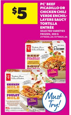 PC® BEEF PICADILLO OR CHICKEN CHILI VERDE ENCHIL-LAYERS SAUCY TORTILLA ENTRÉE, 300 G