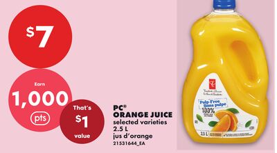 PC® ORANGE JUICE, 2.5 L